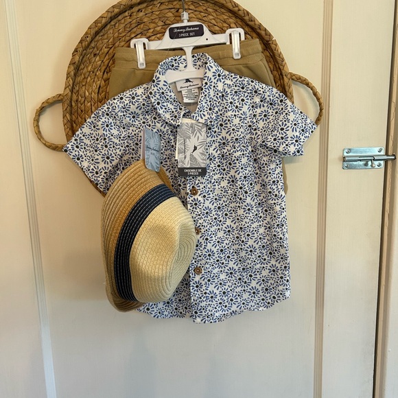 Tommy Bahama Other - Tommy Bahama Three-Piece Boys' Floral Button-Up Set - Blue/White